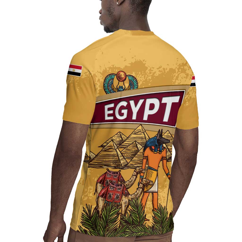 Egyptian Pyramids and Anubis Rugby Jersey Camel Caravan Desert - African Pride