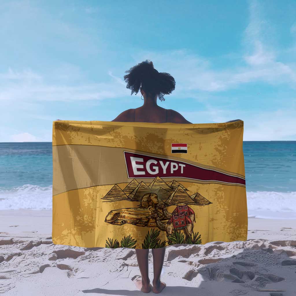 Egyptian Pyramids and Anubis Sarong Camel Caravan Desert - African Pride