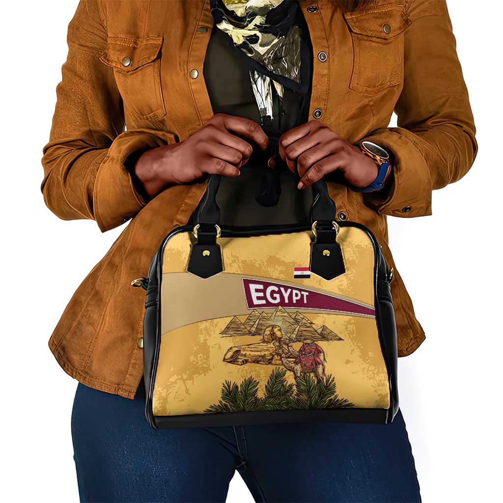 Egyptian Pyramids and Anubis Shoulder Handbag Camel Caravan Desert - African Pride