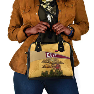 Egyptian Pyramids and Anubis Shoulder Handbag Camel Caravan Desert - African Pride
