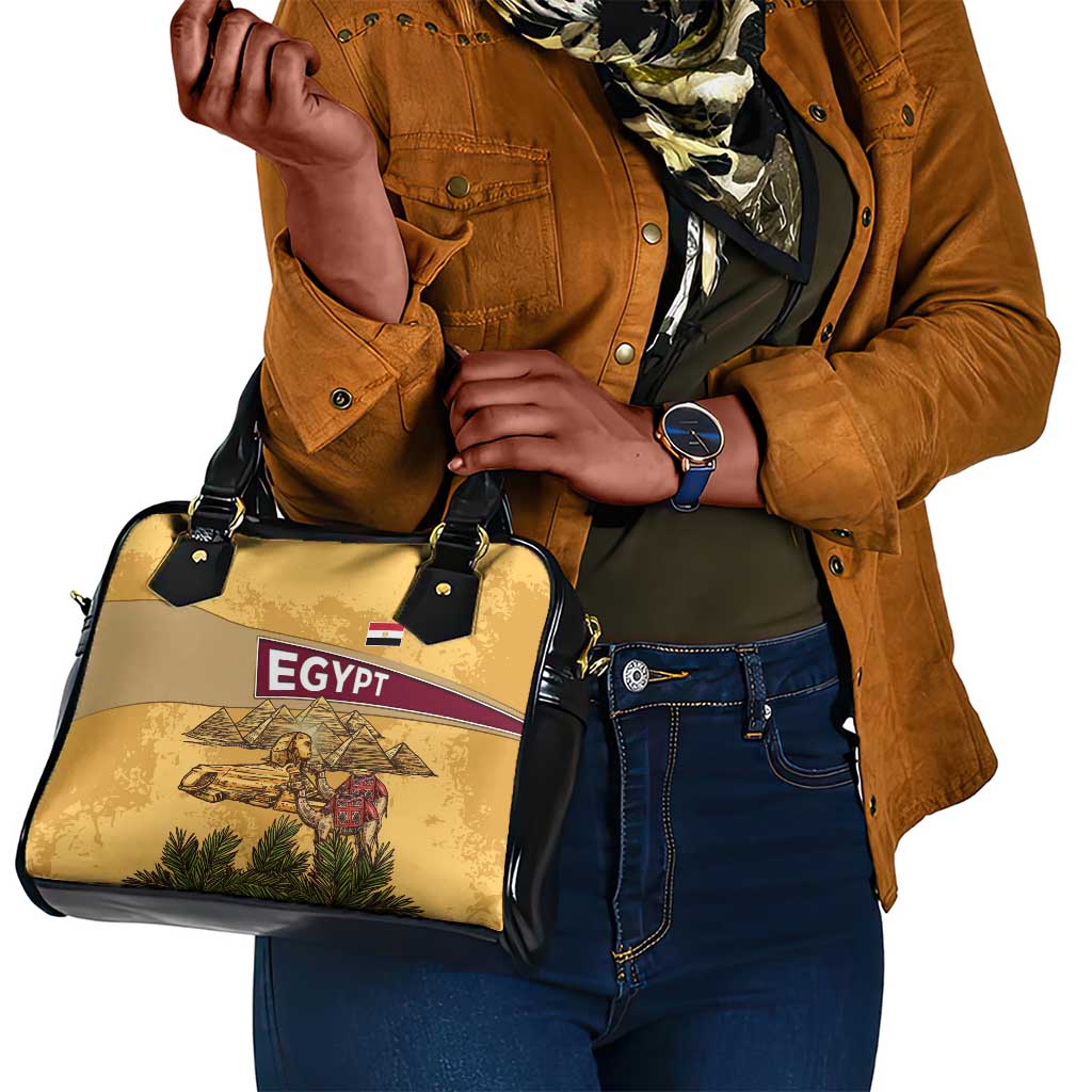 Egyptian Pyramids and Anubis Shoulder Handbag Camel Caravan Desert - African Pride