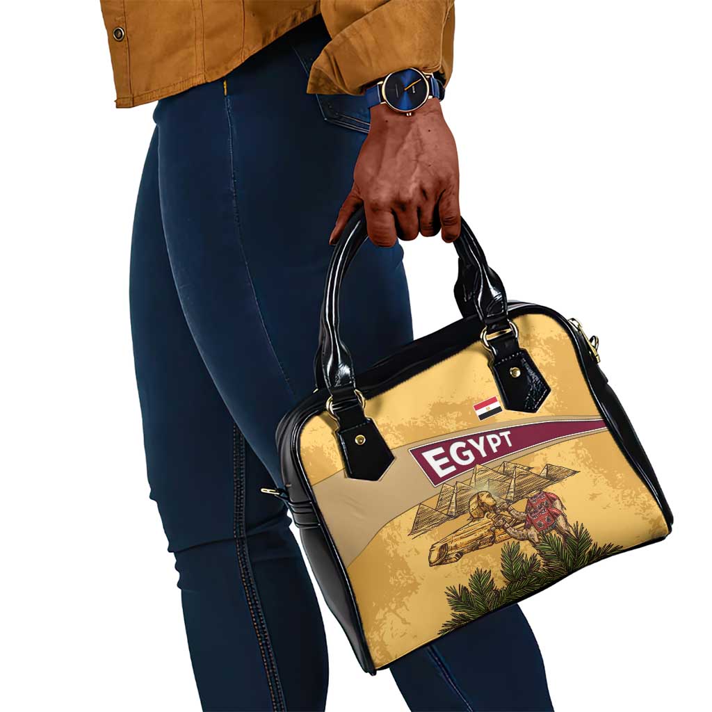 Egyptian Pyramids and Anubis Shoulder Handbag Camel Caravan Desert - African Pride