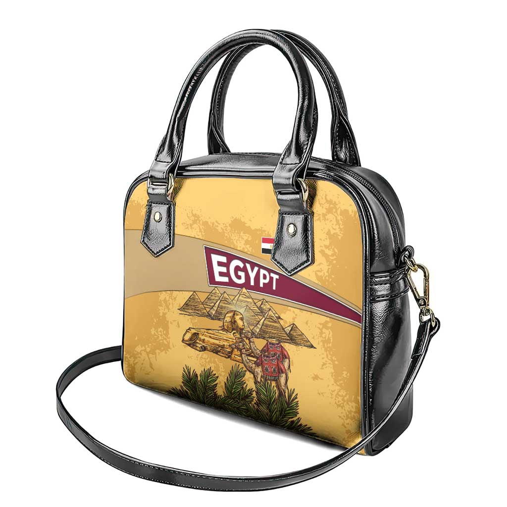 Egyptian Pyramids and Anubis Shoulder Handbag Camel Caravan Desert - African Pride
