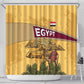 Egyptian Pyramids and Anubis Shower Curtain Camel Caravan Desert - African Pride