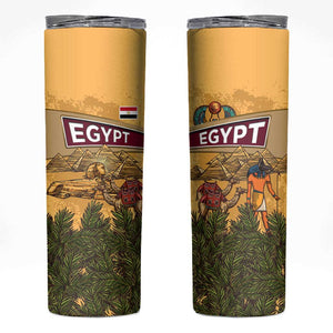 Egyptian Pyramids and Anubis Skinny Tumbler Camel Caravan Desert - African Pride