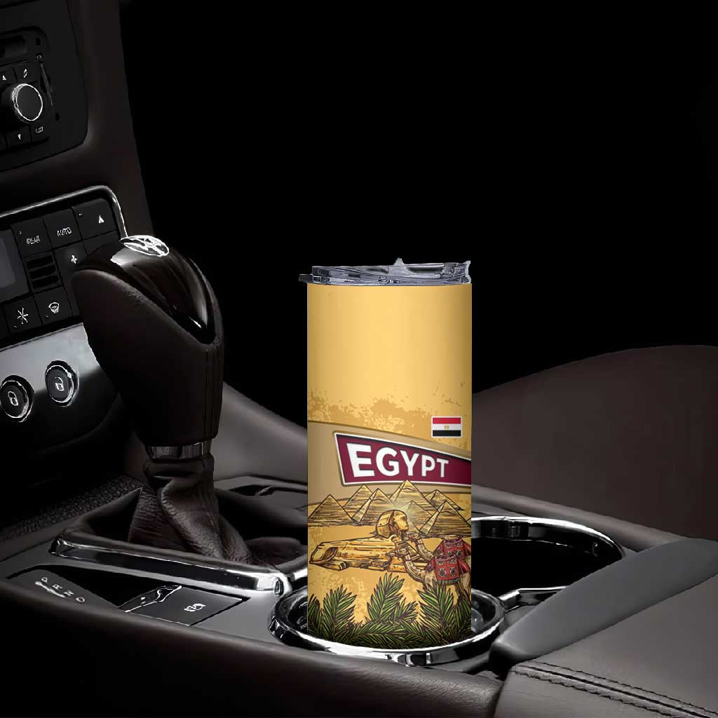 Egyptian Pyramids and Anubis Skinny Tumbler Camel Caravan Desert - African Pride
