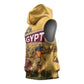 Egyptian Pyramids and Anubis Sleeveless Hoodie Camel Caravan Desert - African Pride