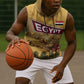 Egyptian Pyramids and Anubis Sleeveless Hoodie Camel Caravan Desert - African Pride
