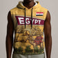 Egyptian Pyramids and Anubis Sleeveless Hoodie Camel Caravan Desert - African Pride
