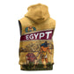 Egyptian Pyramids and Anubis Sleeveless Zip Hoodie Camel Caravan Desert - African Pride