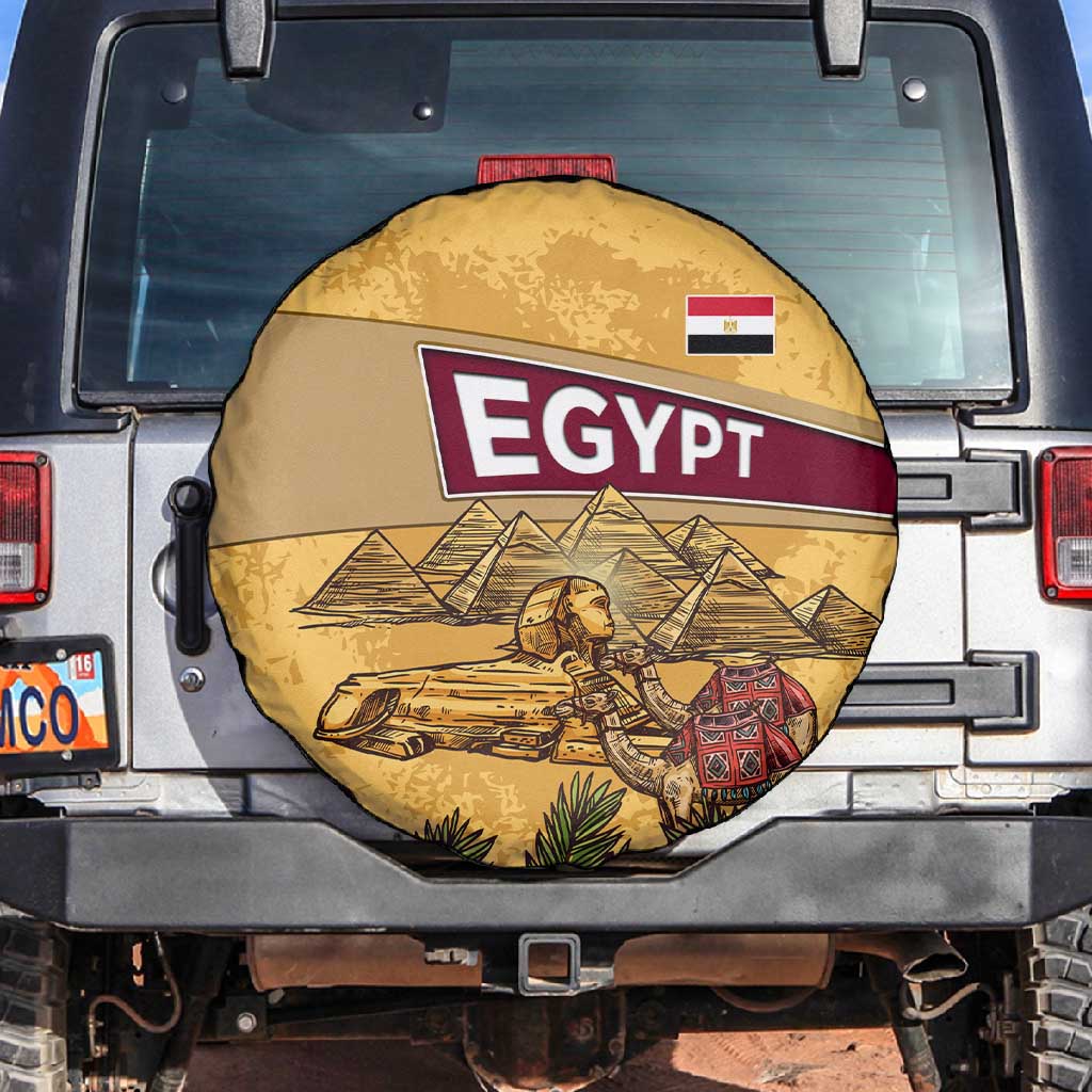 Egyptian Pyramids and Anubis Spare Tire Cover Camel Caravan Desert - African Pride