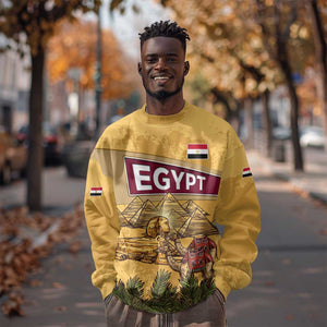 Egyptian Pyramids and Anubis Sweatshirt Camel Caravan Desert - African Pride