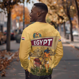 Egyptian Pyramids and Anubis Sweatshirt Camel Caravan Desert - African Pride