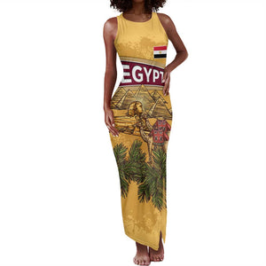 Egyptian Pyramids and Anubis Tank Maxi Dress Camel Caravan Desert - African Pride