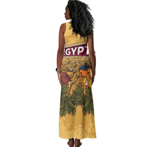 Egyptian Pyramids and Anubis Tank Maxi Dress Camel Caravan Desert - African Pride