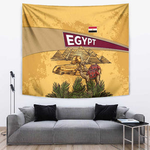 Egyptian Pyramids and Anubis Tapestry Camel Caravan Desert - African Pride
