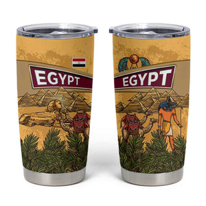 Egyptian Pyramids and Anubis Tumbler Cup Camel Caravan Desert - African Pride