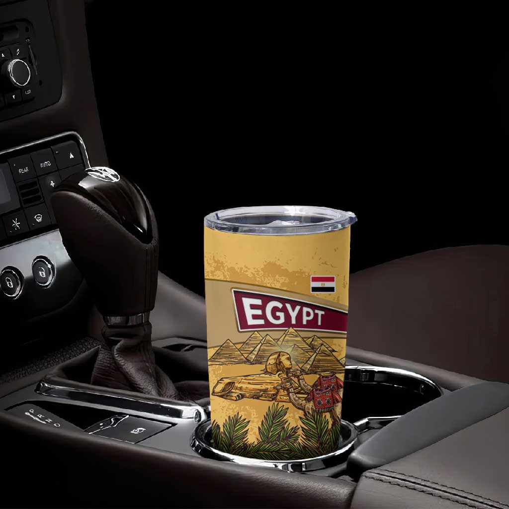 Egyptian Pyramids and Anubis Tumbler Cup Camel Caravan Desert - African Pride
