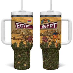 Egyptian Pyramids and Anubis Tumbler With Handle Camel Caravan Desert - African Pride