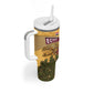 Egyptian Pyramids and Anubis Tumbler With Handle Camel Caravan Desert - African Pride