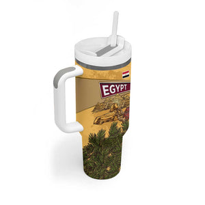 Egyptian Pyramids and Anubis Tumbler With Handle Camel Caravan Desert - African Pride
