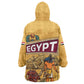 Egyptian Pyramids and Anubis Wearable Blanket Hoodie Camel Caravan Desert - African Pride