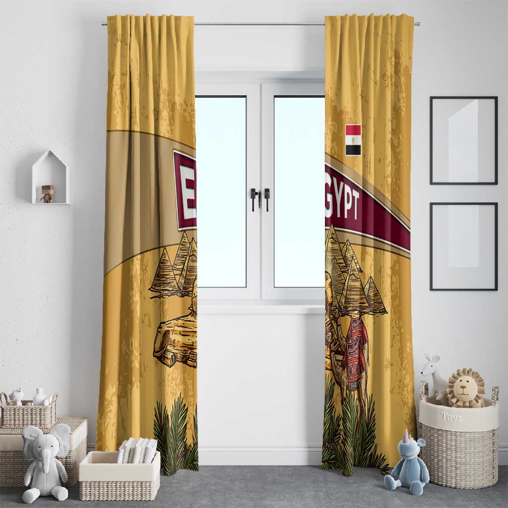 Egyptian Pyramids and Anubis Window Curtain Camel Caravan Desert - African Pride