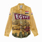 Egyptian Pyramids and Anubis Women Casual Shirt Camel Caravan Desert - African Pride