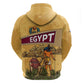 Egyptian Pyramids and Anubis Zip Hoodie Camel Caravan Desert - African Pride