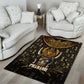 Pharaoh King Tut Egypt Area Rug Hieroglyphic Gold Pattern - African Pride