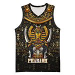Pharaoh King Tut Egypt Basketball Jersey Hieroglyphic Gold Pattern - African Pride