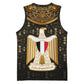 Pharaoh King Tut Egypt Basketball Jersey Hieroglyphic Gold Pattern - African Pride