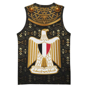 Pharaoh King Tut Egypt Basketball Jersey Hieroglyphic Gold Pattern - African Pride