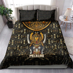 Pharaoh King Tut Egypt Bedding Set Hieroglyphic Gold Pattern - African Pride