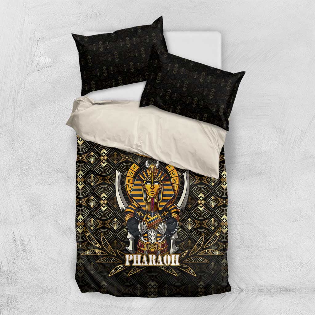 Pharaoh King Tut Egypt Bedding Set Hieroglyphic Gold Pattern - African Pride
