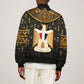Pharaoh King Tut Egypt Bomber Jacket Hieroglyphic Gold Pattern - African Pride