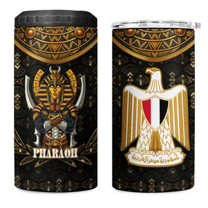 Pharaoh King Tut Egypt 4 in 1 Can Cooler Tumbler Hieroglyphic Gold Pattern - African Pride