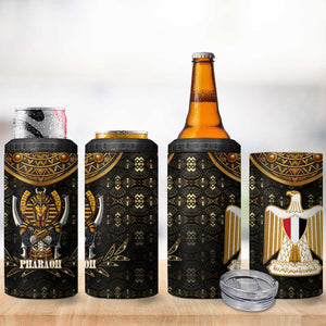 Pharaoh King Tut Egypt 4 in 1 Can Cooler Tumbler Hieroglyphic Gold Pattern - African Pride