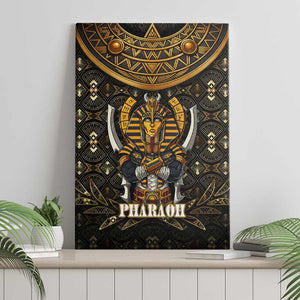 Pharaoh King Tut Egypt Canvas Wall Art Hieroglyphic Gold Pattern - African Pride