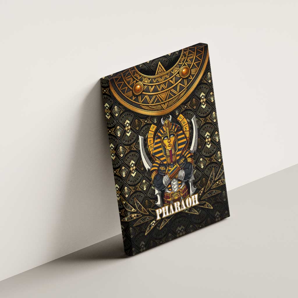 Pharaoh King Tut Egypt Canvas Wall Art Hieroglyphic Gold Pattern - African Pride