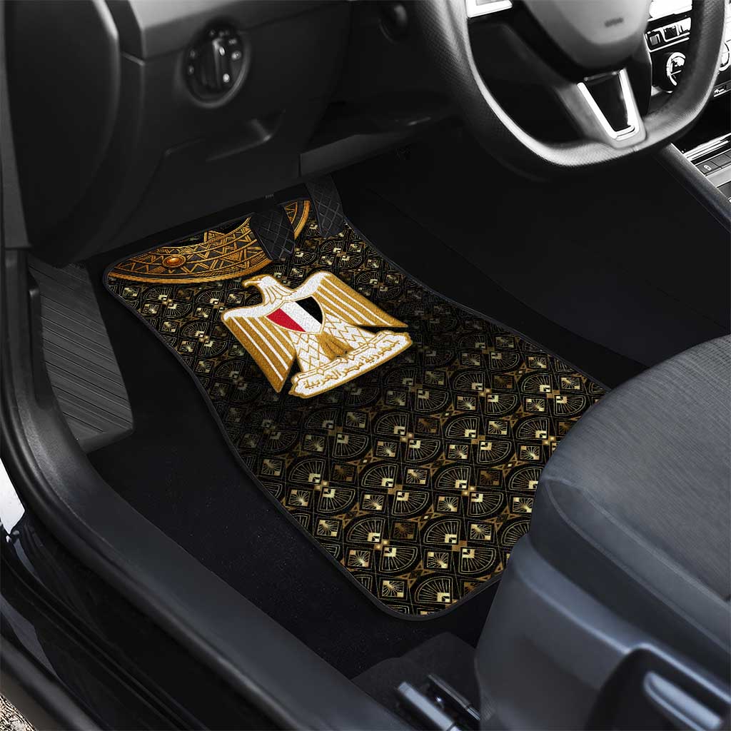 Pharaoh King Tut Egypt Car Mats Hieroglyphic Gold Pattern - African Pride