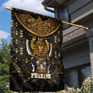 Pharaoh King Tut Egypt Garden Flag Hieroglyphic Gold Pattern - African Pride