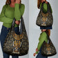 Pharaoh King Tut Egypt Grocery Bag Hieroglyphic Gold Pattern - African Pride