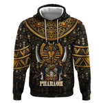 Pharaoh King Tut Egypt Hoodie Hieroglyphic Gold Pattern - African Pride