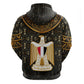 Pharaoh King Tut Egypt Hoodie Hieroglyphic Gold Pattern - African Pride