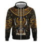 Pharaoh King Tut Egypt Hoodie Hieroglyphic Gold Pattern - African Pride