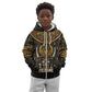 Pharaoh King Tut Egypt Kid Hoodie Hieroglyphic Gold Pattern - African Pride