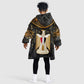 Pharaoh King Tut Egypt Kid Wearable Blanket Hoodie Hieroglyphic Gold Pattern - African Pride