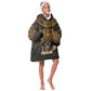 Pharaoh King Tut Egypt Kid Wearable Blanket Hoodie Hieroglyphic Gold Pattern - African Pride