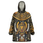 Pharaoh King Tut Egypt Kid Wearable Blanket Hoodie Hieroglyphic Gold Pattern - African Pride